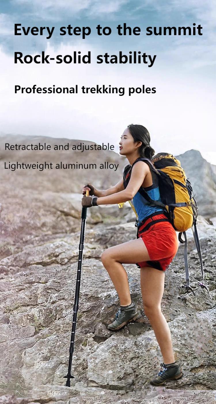 Adjustable Aluminum Trekking Pole – Lightweight Hiking & Walking Stick with Ergonomic Grip