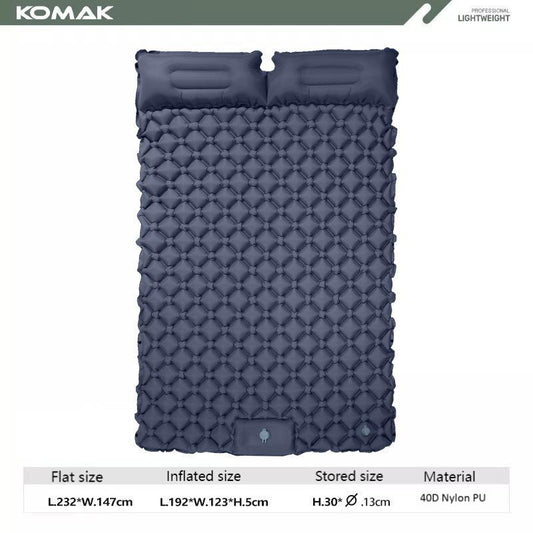 Double Ultralight Camping Sleeping Pad – Foot Pump TPU Inflatable Mat for Tent & Car Travel