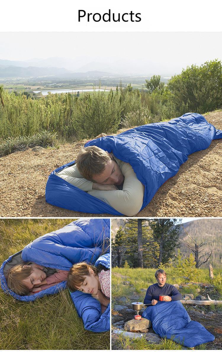 Outdoor camping sleeping bag, thickened adult hollow cotton winter sleeping bag, envelope sleeping bag
