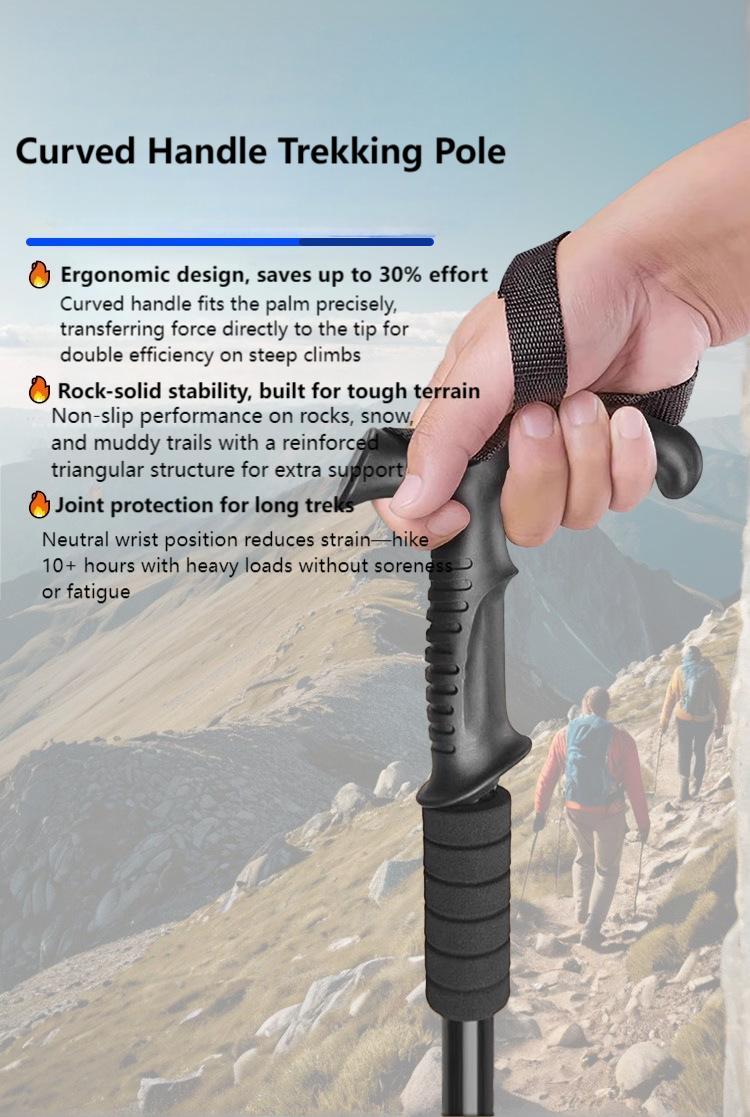 Adjustable Aluminum Trekking Pole – Lightweight Hiking & Walking Stick with Straight Grip