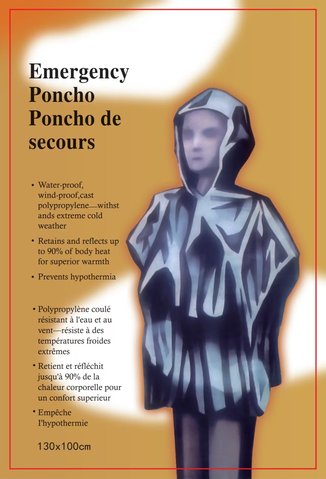 Multi-Purpose Emergency Raincoat – Lightweight Reflective Windproof Poncho for Outdoor Adventures