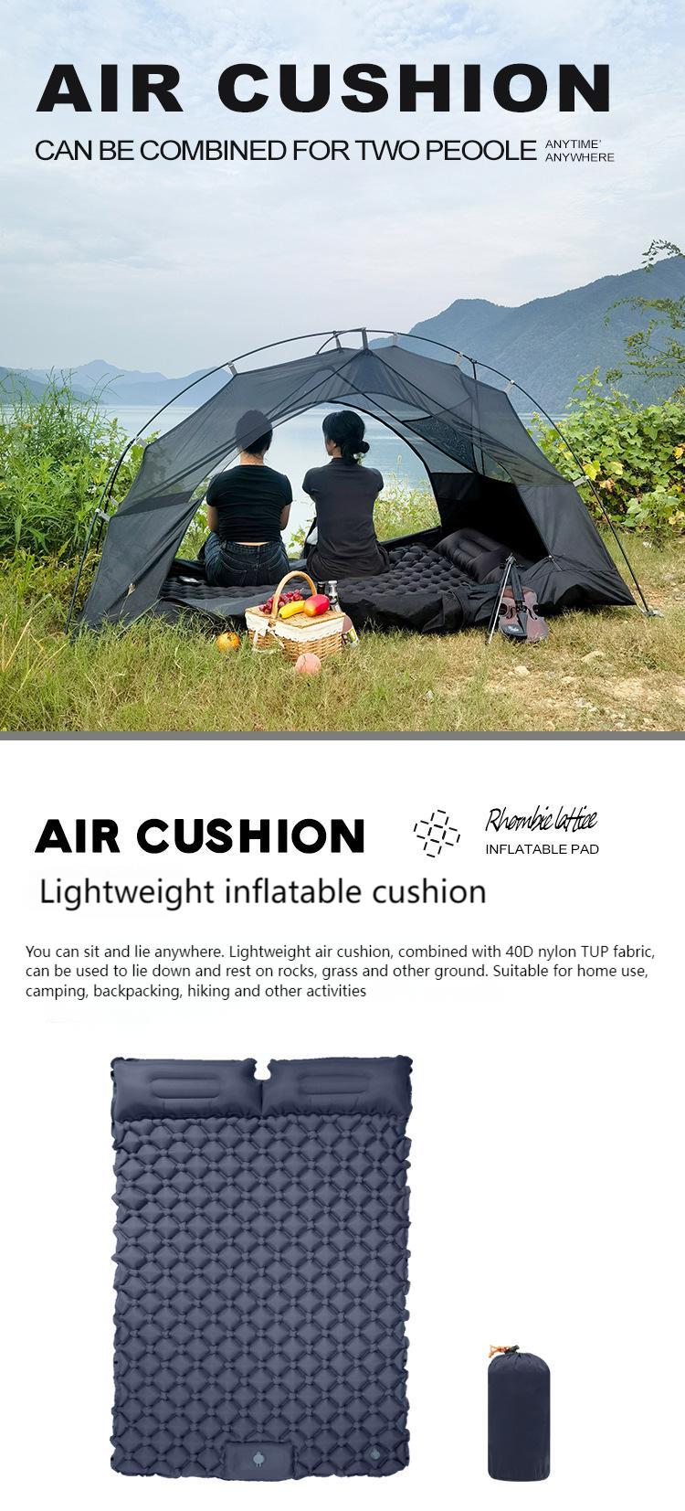 Double Ultralight Camping Sleeping Pad – Foot Pump TPU Inflatable Mat for Tent & Car Travel
