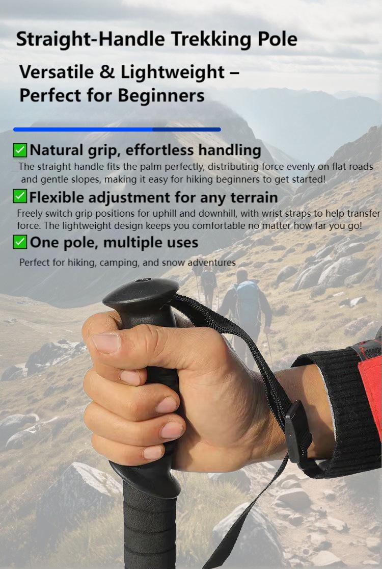 Adjustable Aluminum Trekking Pole – Lightweight Hiking & Walking Stick with Straight Grip