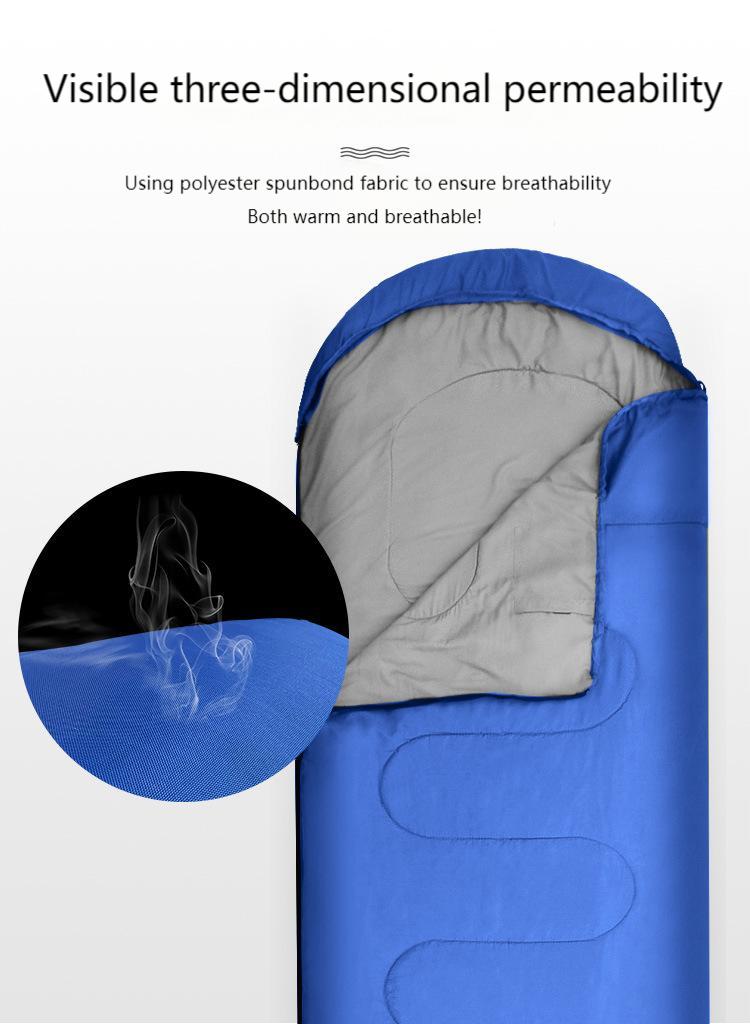 Outdoor camping sleeping bag, thickened adult hollow cotton winter sleeping bag, envelope sleeping bag