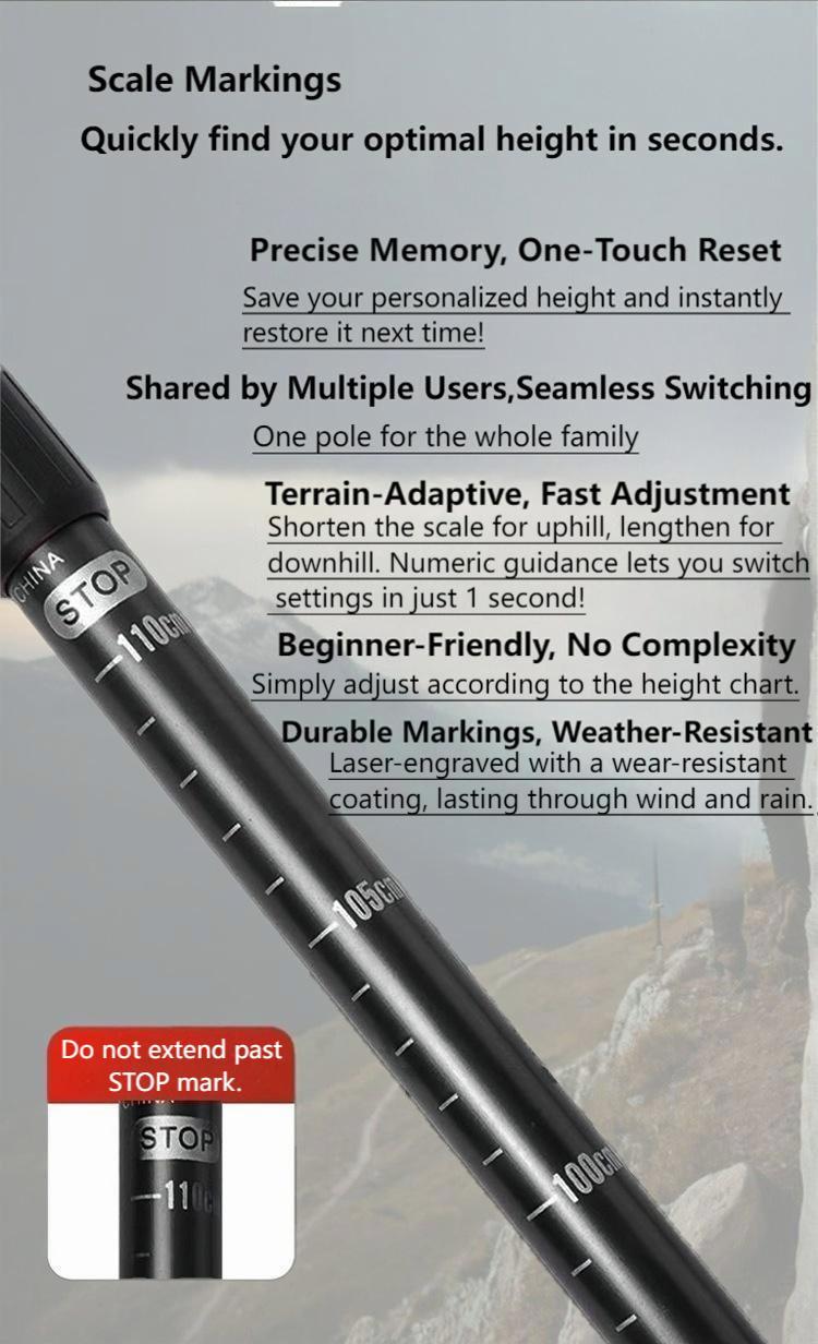 Adjustable Aluminum Trekking Pole – Lightweight Hiking & Walking Stick with Straight Grip