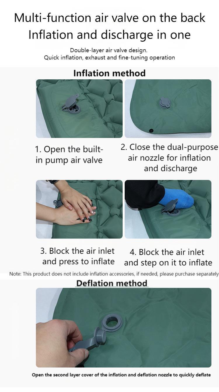 Double Ultralight Camping Sleeping Pad – Foot Pump TPU Inflatable Mat for Tent & Car Travel