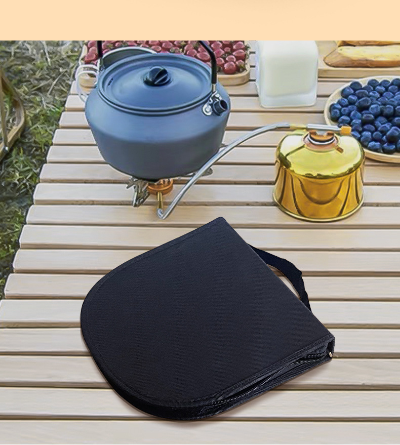 Outdoor Camping Picnic Cookware Bag – Portable Stainless Steel Tableware Organizer for Hiking & Travel