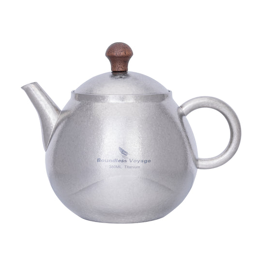 Boundless Voyage Titanium Kungfu Teapot with Lid and Handle Camping Coffee & Tea Pot for Outdoor Backpacking Hiking Teapot 380ml