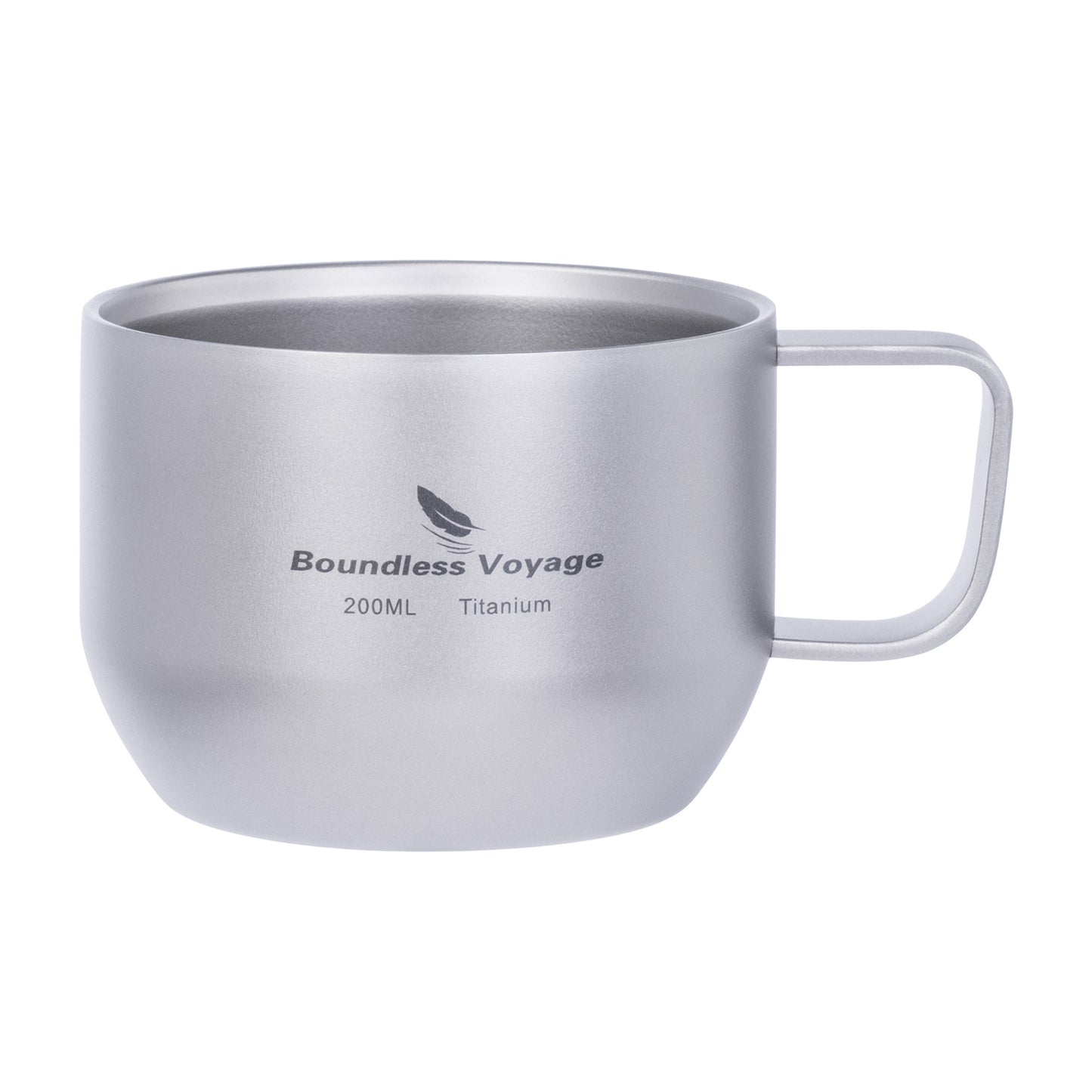 iBasingo 200ml Titanium Double Wall Mug Metal Coffee Tea Cup Mini Espresso Cup Outdoor Camping Travel Ultralight Durable Portable Drinkware