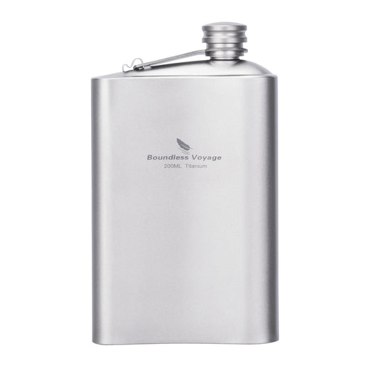 Boundless Voyage Titanium Flask 200ml- Ultralight & Durable Camping Essential - Flavor-Resistant Flask Bottle for Whiskey Vodka Wine Outdoor Travel Equipment