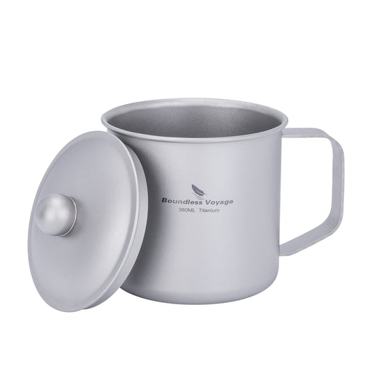 Boundless Voyage Titanium Camping Mug Cup with Lid Ultra-light Portable Hiking Backpacking