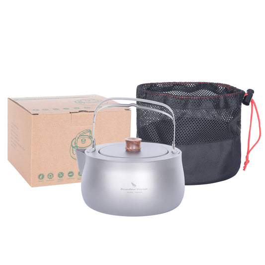 Boundless Voyage Titanium Kettle With Folding Handle Filter Outdoor Camping Teapot Coffee Jug Pot 800ml