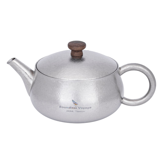260ml Titanium Teapot with Filter Durable Chinese Kung Fu Tea Set for Adults Lightweight Travel Portable Tea Pot with Wide Spout for Loose Leaf