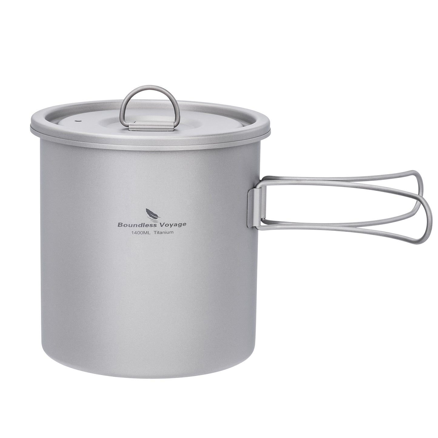 Boundless Voyage Titanium Camping Pot 1400ml Ultralight Backpacking Cookware with Folding Handle & Lid for Backpackers, Hikers & Outdoor Enthusiasts