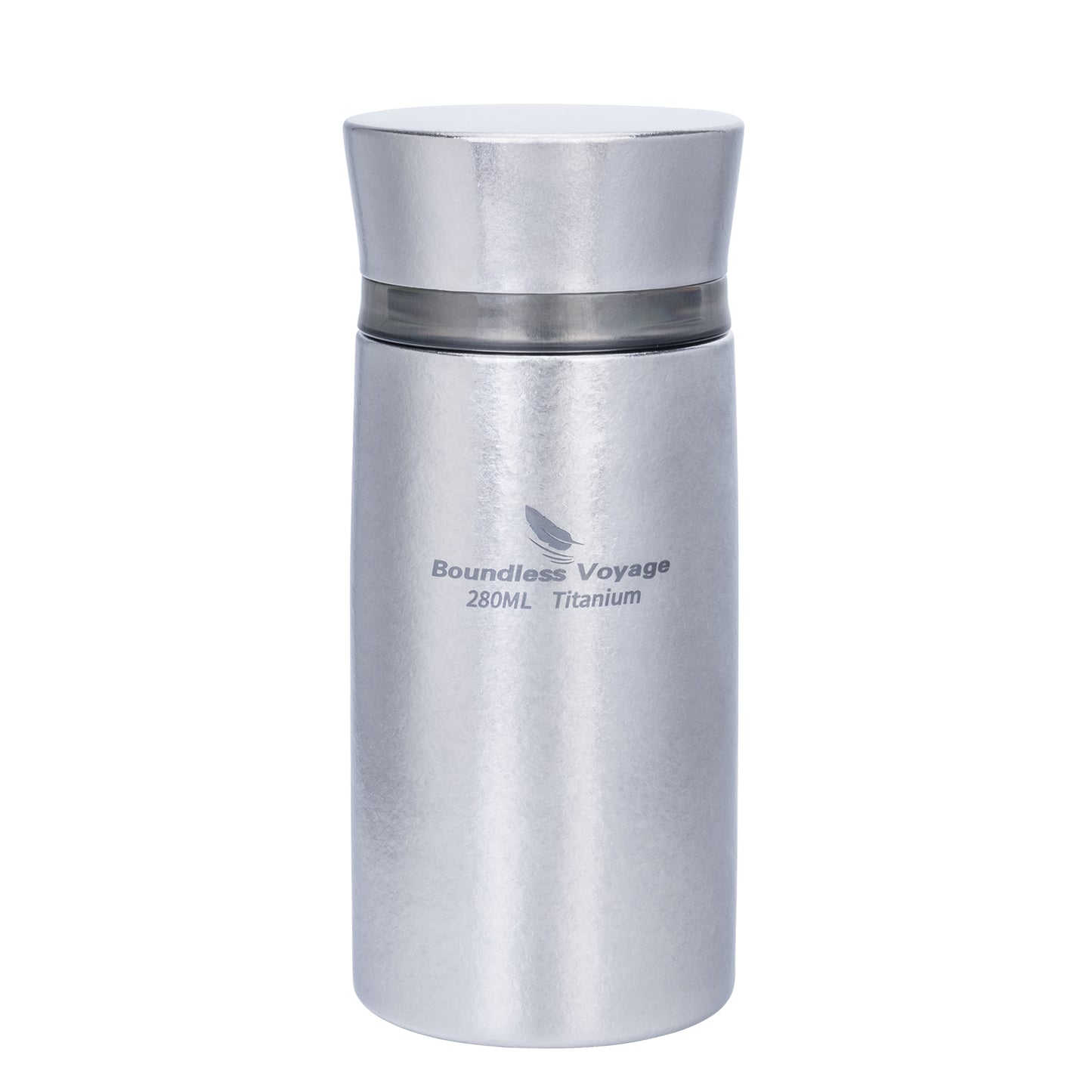 Boundless Voyage 280ml Titanium Vacuum Flask Small Insulated Bottle Portable Car Travel Coffee Tea Cup Keeps Hot or Cold Mini Sports Water Bottle for Chlid Girls Ti3014D