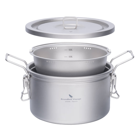 Boundless Voyage Titanium Outdoor Cooking Pot – Ultralight Multi-Purpose Camping Cookware