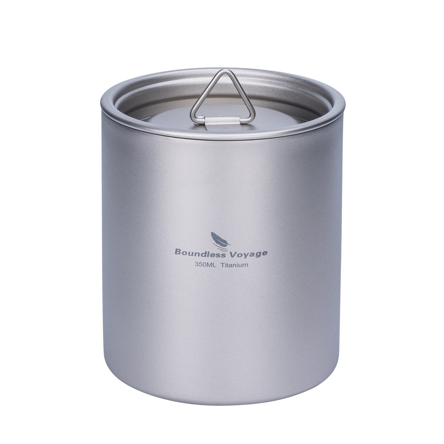 Boundless Voyage Double Walled Titanium Cup with Lid Outdoor Indoor Anti-scalding Mug Tableware 350ml