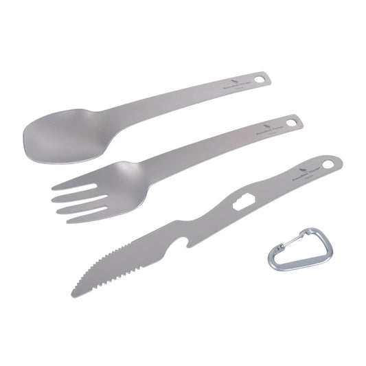Boundless Voyage Titanium Cutlery Set | Ultralight Fork, Knife & Spoon | Portable & Healthy Dining for Camping & Travel