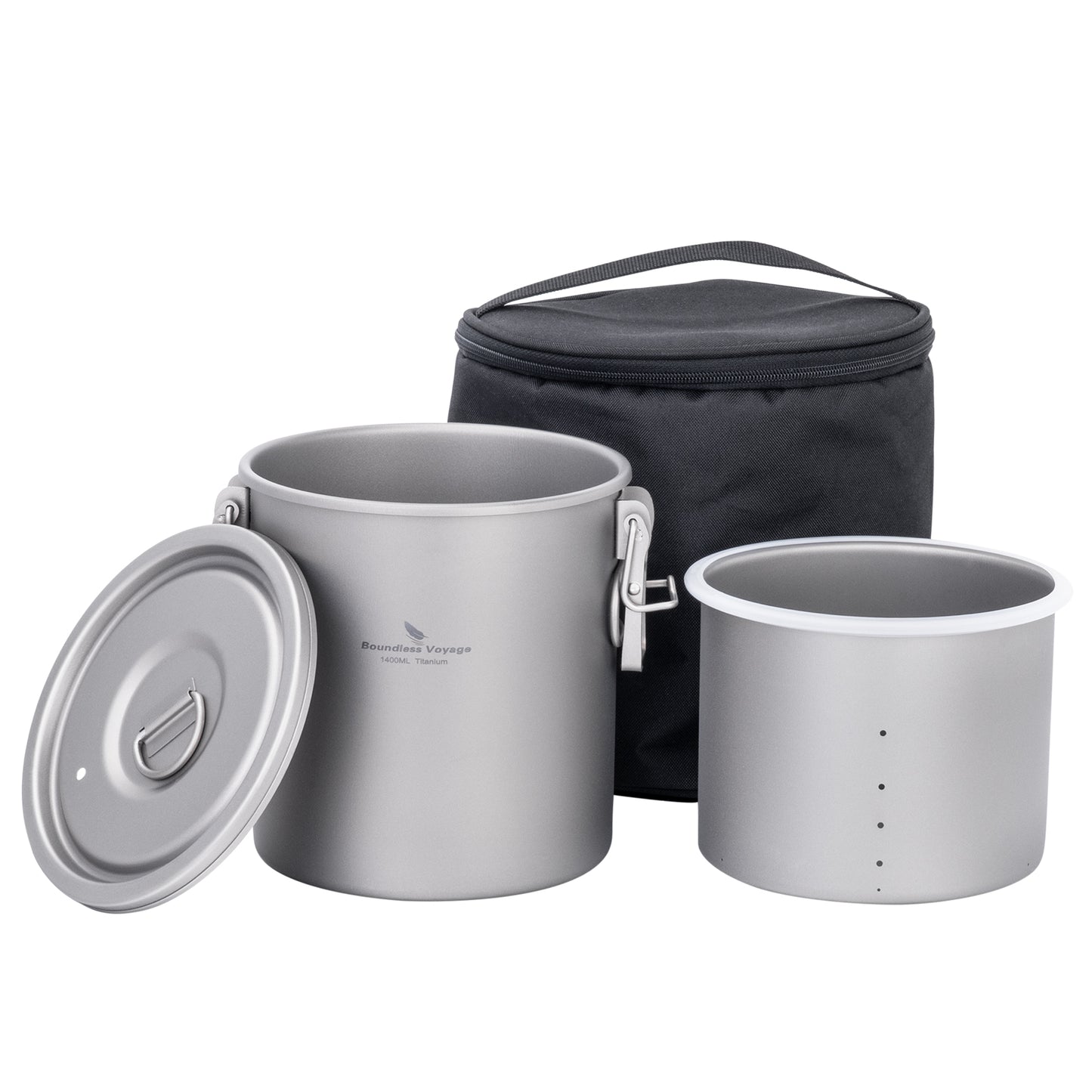 Boundless Voyage Pure Titanium Camping Pot – Ultralight Cookware for Outdoor, Hiking & Travel
