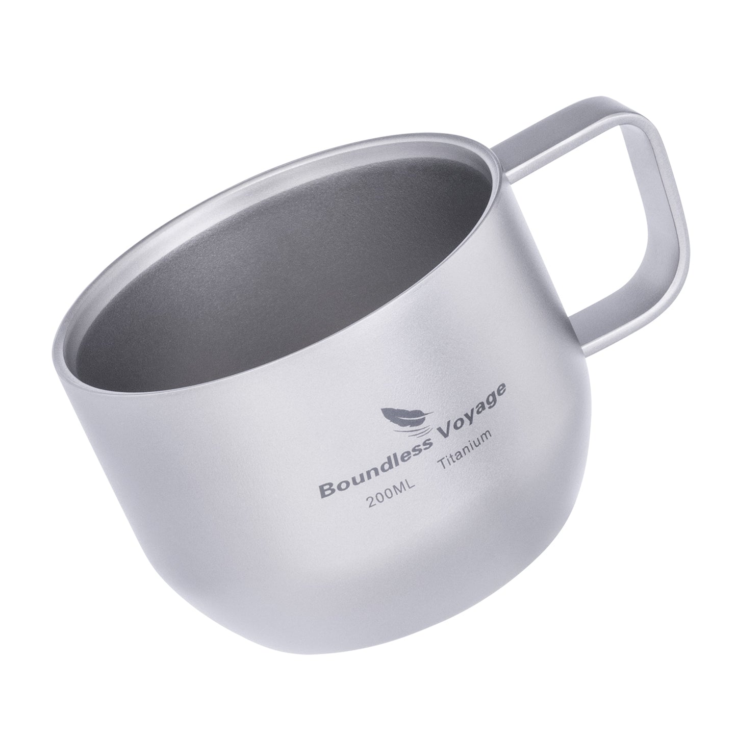 iBasingo 200ml Titanium Double Wall Mug Metal Coffee Tea Cup Mini Espresso Cup Outdoor Camping Travel Ultralight Durable Portable Drinkware