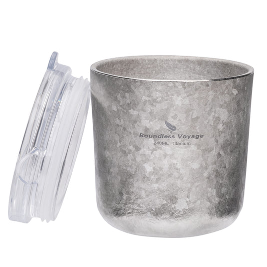 Boundless Voyage Titanium Double-Walled Coffee Cup with Lid Wine Tea Water Mug 240ml