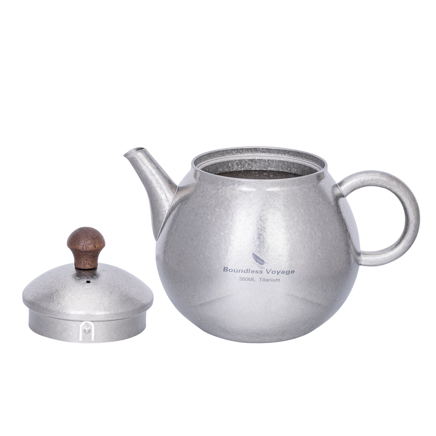 Boundless Voyage Titanium Kungfu Teapot with Lid and Handle Camping Coffee & Tea Pot for Outdoor Backpacking Hiking Teapot 380ml