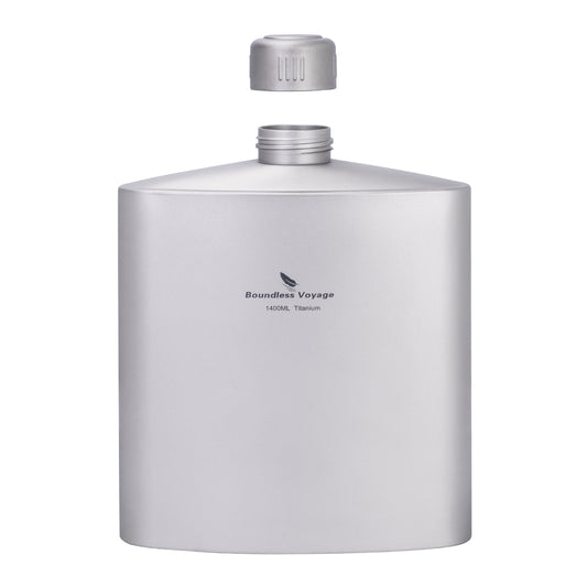 Boundless Voyage Titanium Water Bottle 1.4L – Leak-Proof Anti-Slip Cap, Ultra-Lightweight & Durable, Ideal for Camping, Hiking & Everyday Use