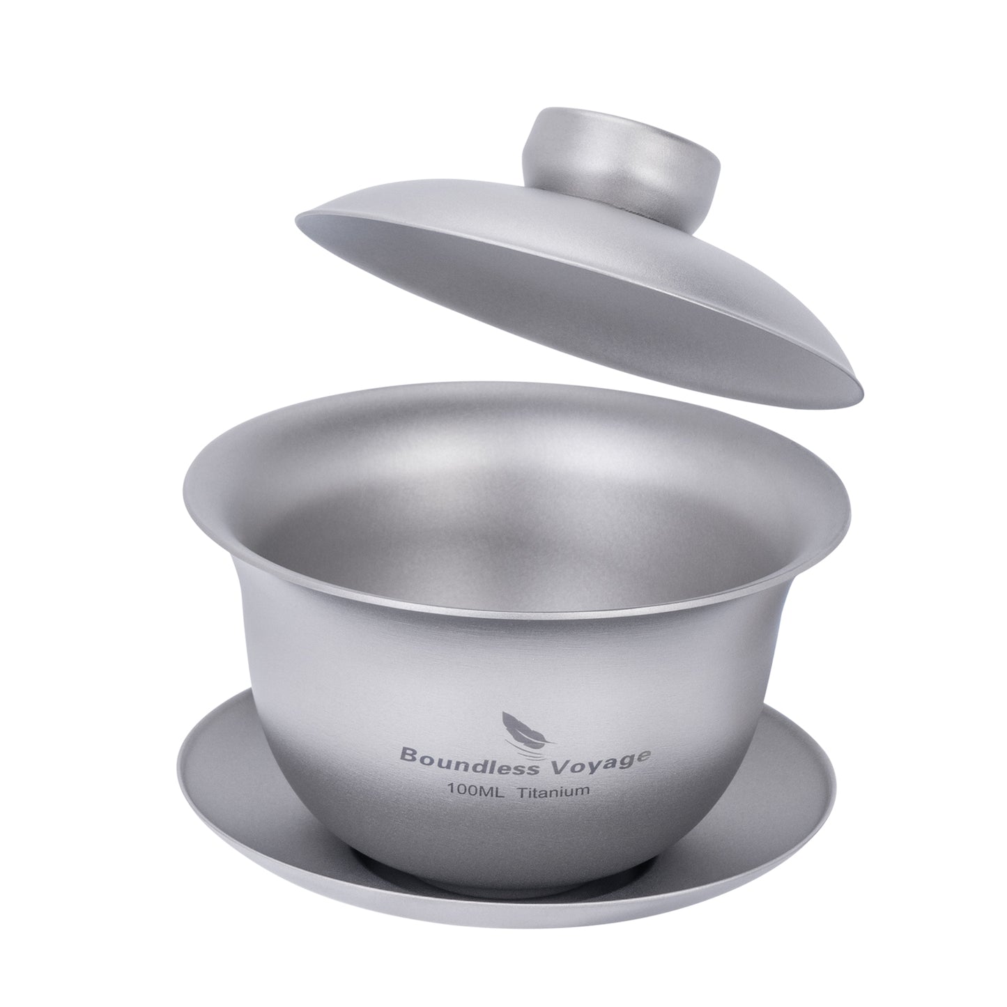 Boundless Voyage Titanium Double-Walled Teapot Chinese Traditional Three-talent Covered Bowl Triad Lid Bowl Kung Fu Gaiwan Anti-Scalding Tea Bowl Tea Set