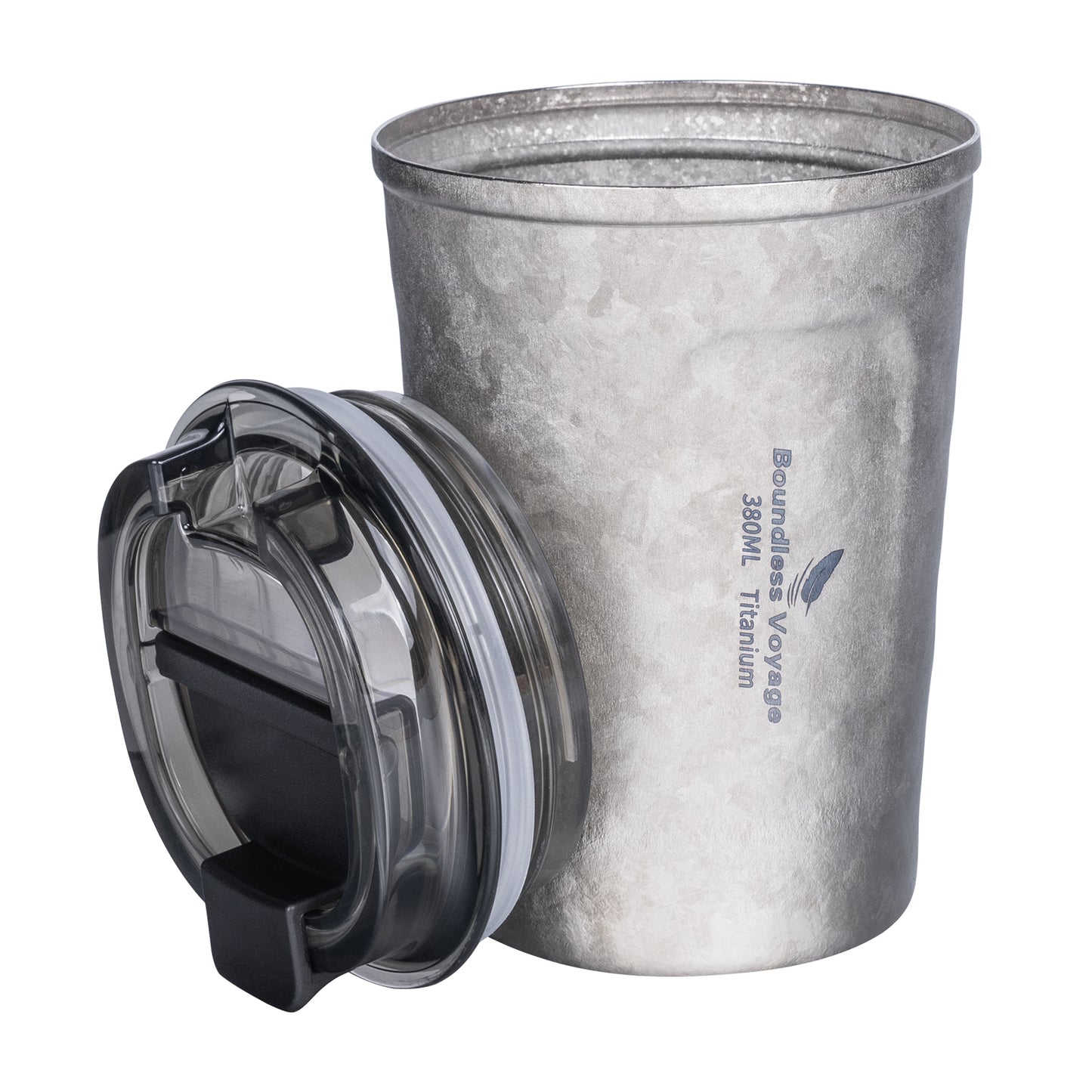 Boundless Voyage Titanium Thermos Bottle with Lid Double-Walled Insulated Water Mug 380ml