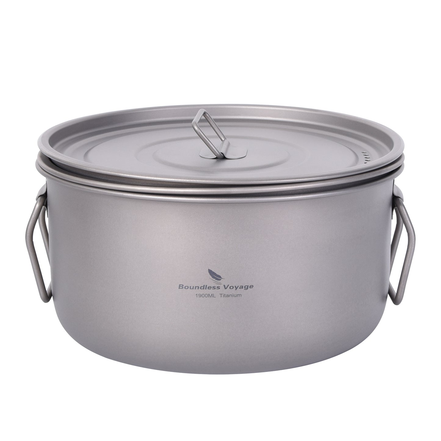 Boundless Voyage Multifunctional Titanium Steamer Soup Pot Frying Pan Set with Lid Outdoor Camping Wok Tea Tray Saucepan Mess Kit