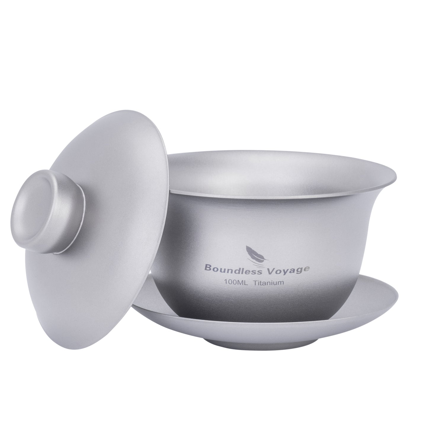 Boundless Voyage Titanium Double-Walled Teapot Chinese Traditional Three-talent Covered Bowl Triad Lid Bowl Kung Fu Gaiwan Anti-Scalding Tea Bowl Tea Set