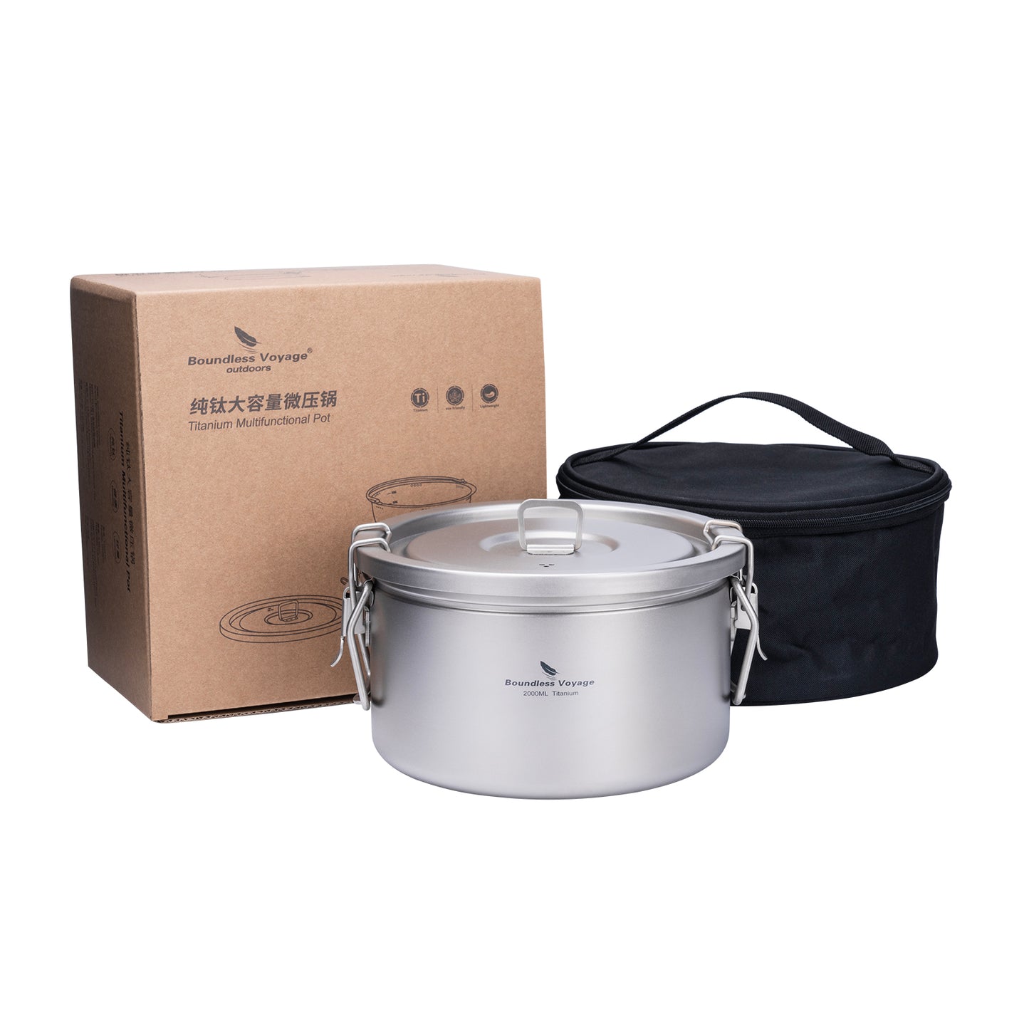 Boundless Voyage Titanium Outdoor Cooking Pot – Ultralight Multi-Purpose Camping Cookware