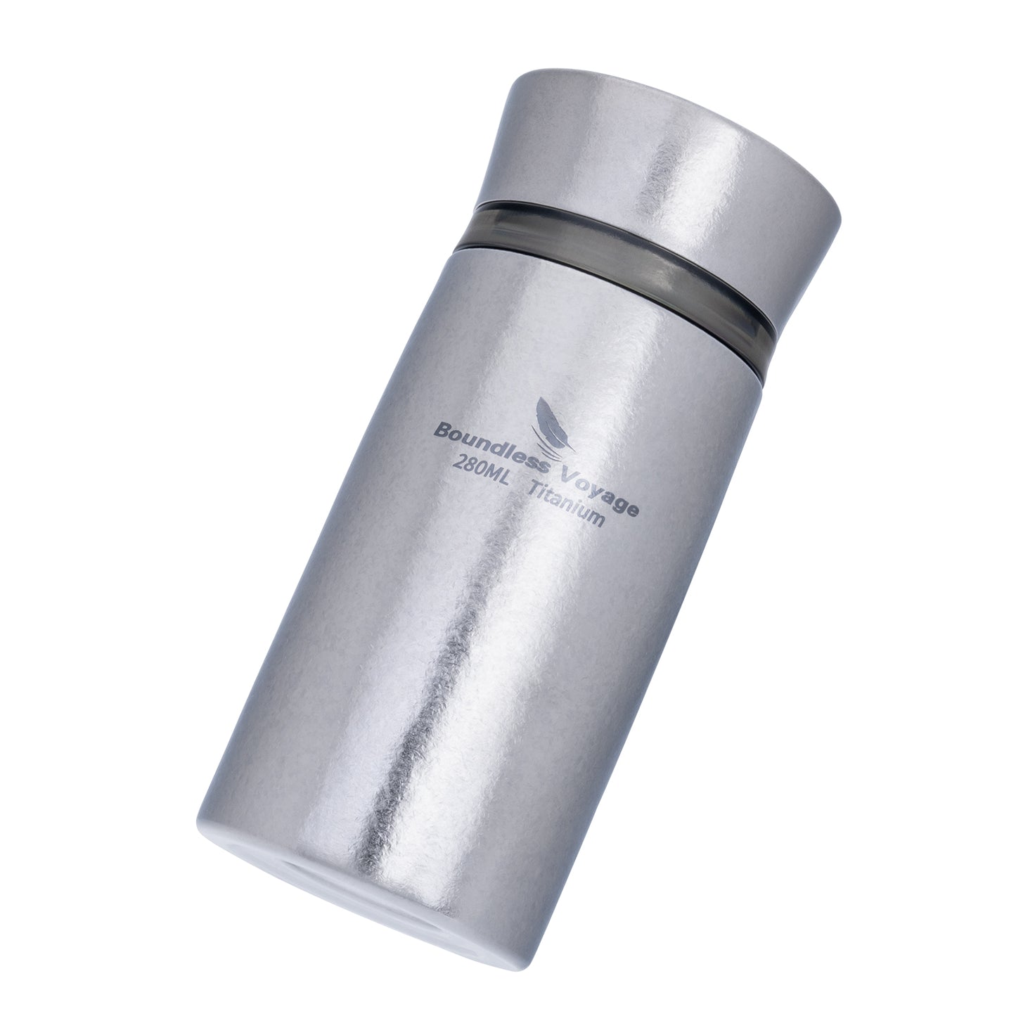 Boundless Voyage 280ml Titanium Vacuum Flask Small Insulated Bottle Portable Car Travel Coffee Tea Cup Keeps Hot or Cold Mini Sports Water Bottle for Chlid Girls Ti3014D