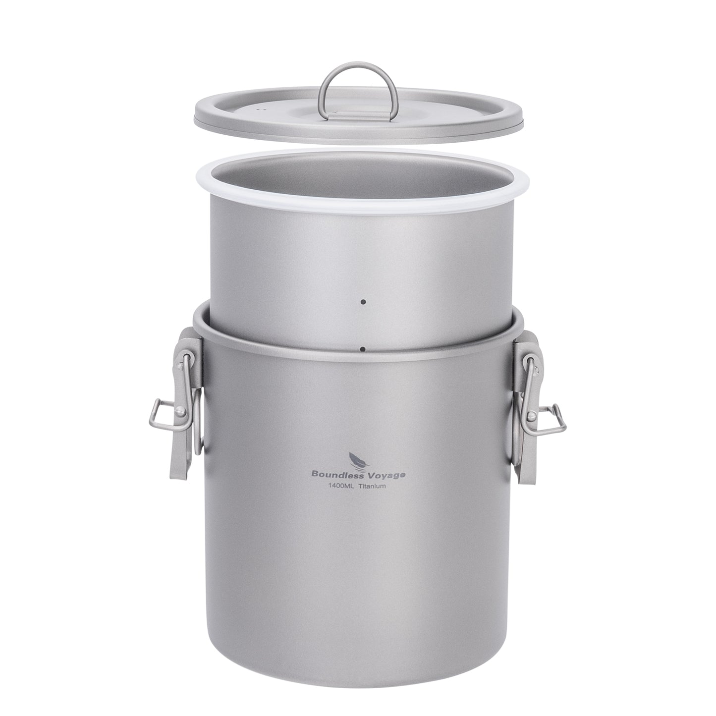 Boundless Voyage Pure Titanium Camping Pot – Ultralight Cookware for Outdoor, Hiking & Travel