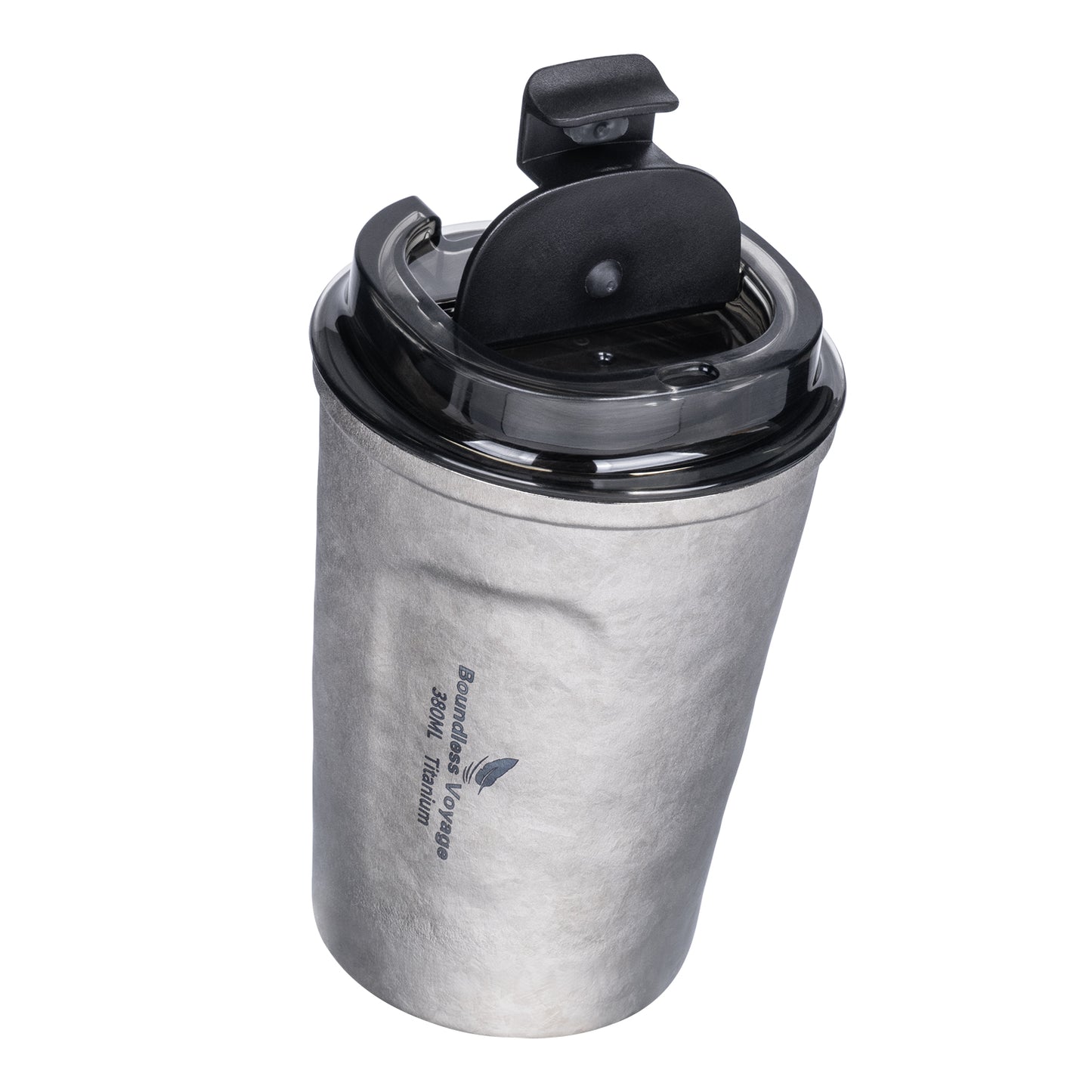 Boundless Voyage Titanium Thermos Bottle with Lid Double-Walled Insulated Water Mug 380ml