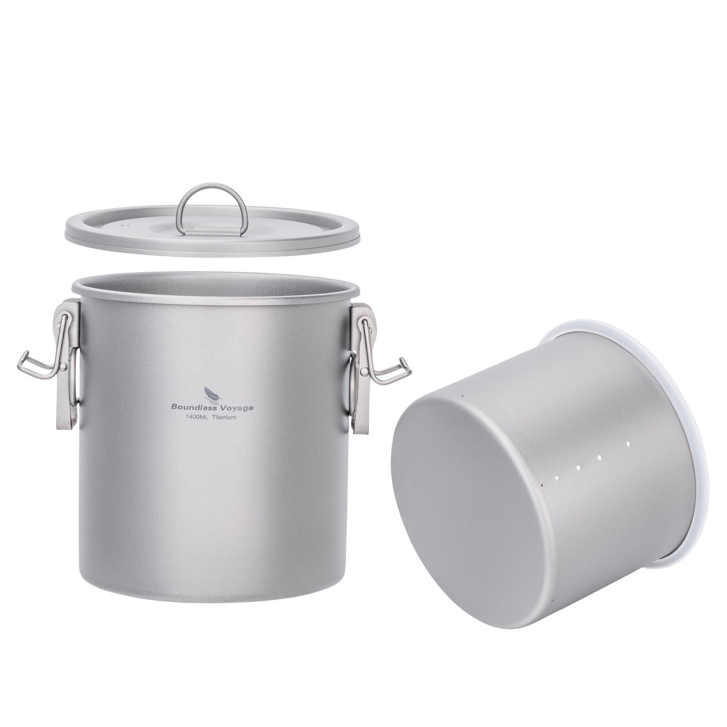 Boundless Voyage Pure Titanium Camping Pot – Ultralight Cookware for Outdoor, Hiking & Travel