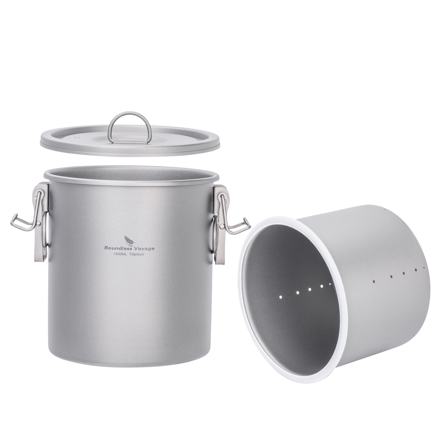 Boundless Voyage Pure Titanium Camping Pot – Ultralight Cookware for Outdoor, Hiking & Travel