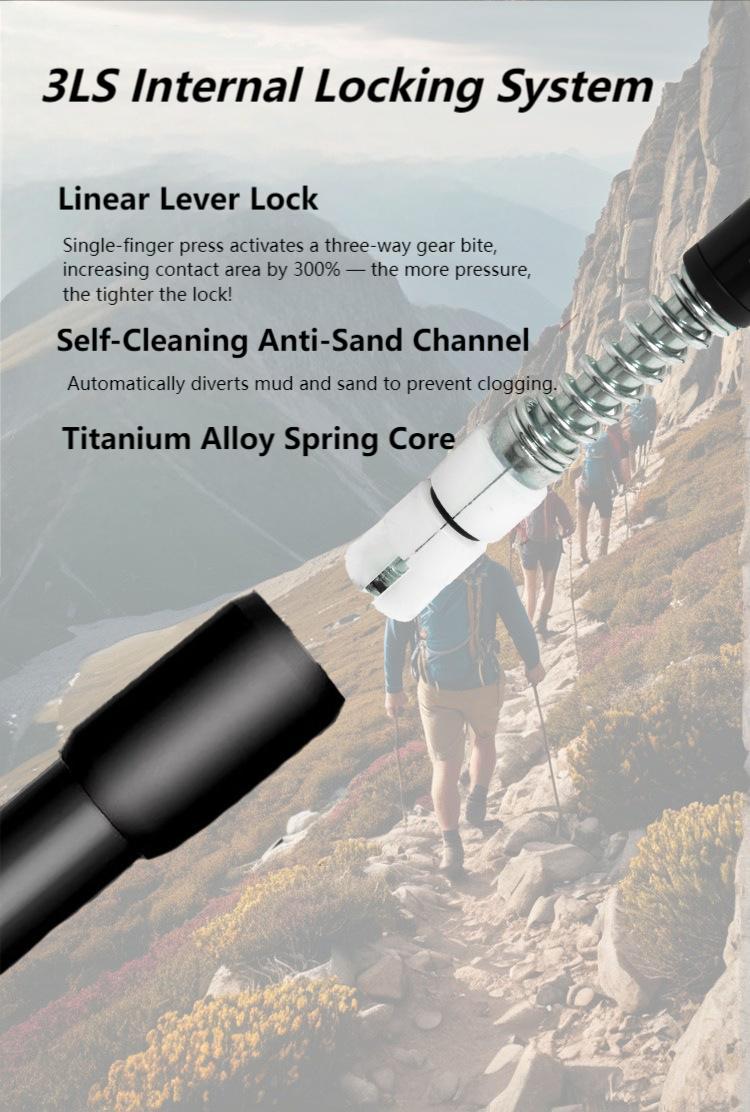 Adjustable Aluminum Trekking Pole – Lightweight Hiking & Walking Stick with Straight Grip