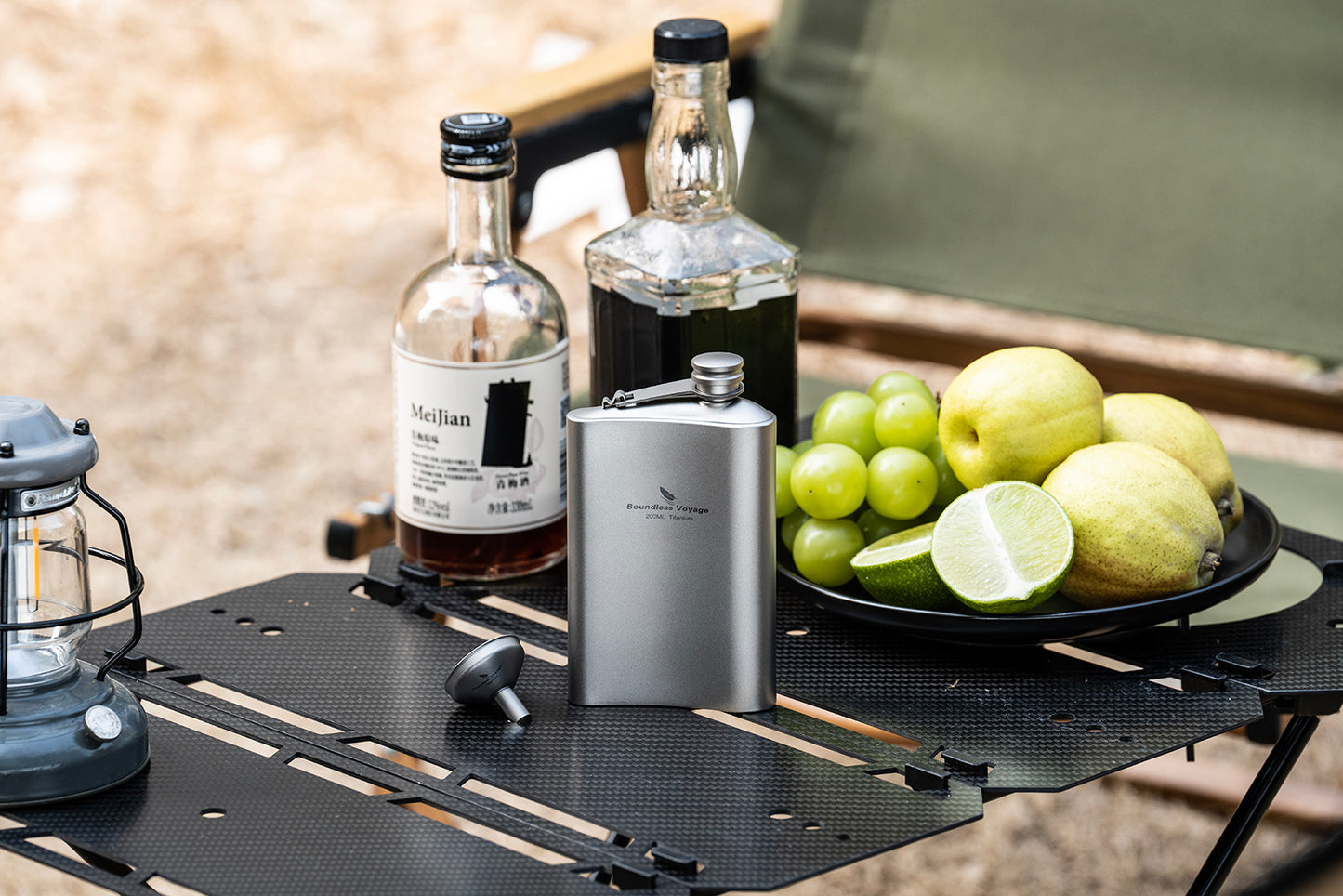 Boundless Voyage Titanium Flask 200ml- Ultralight & Durable Camping Essential - Flavor-Resistant Flask Bottle for Whiskey Vodka Wine Outdoor Travel Equipment
