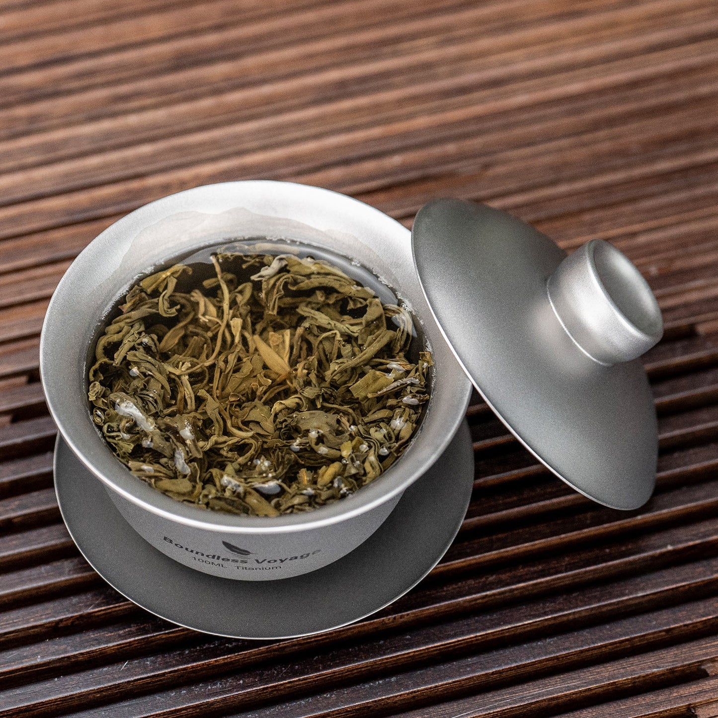 Boundless Voyage Titanium Double-Walled Teapot Chinese Traditional Three-talent Covered Bowl Triad Lid Bowl Kung Fu Gaiwan Anti-Scalding Tea Bowl Tea Set