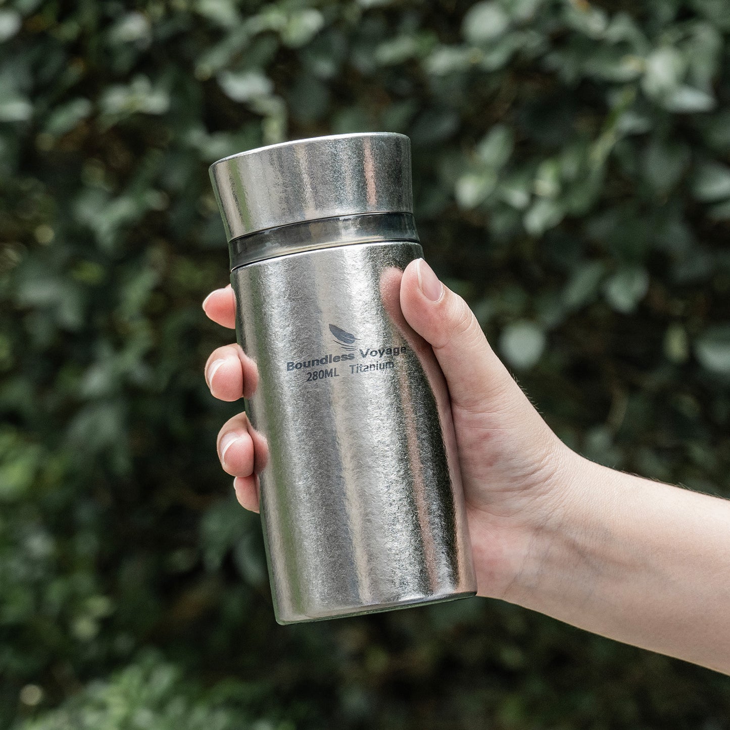Boundless Voyage 280ml Titanium Vacuum Flask Small Insulated Bottle Portable Car Travel Coffee Tea Cup Keeps Hot or Cold Mini Sports Water Bottle for Chlid Girls Ti3014D