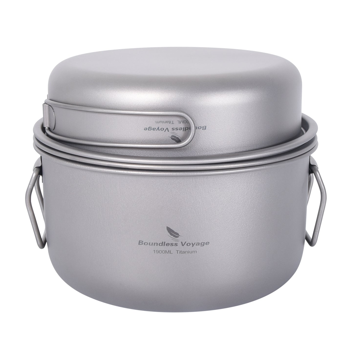 Boundless Voyage Multifunctional Titanium Steamer Soup Pot Frying Pan Set with Lid Outdoor Camping Wok Tea Tray Saucepan Mess Kit