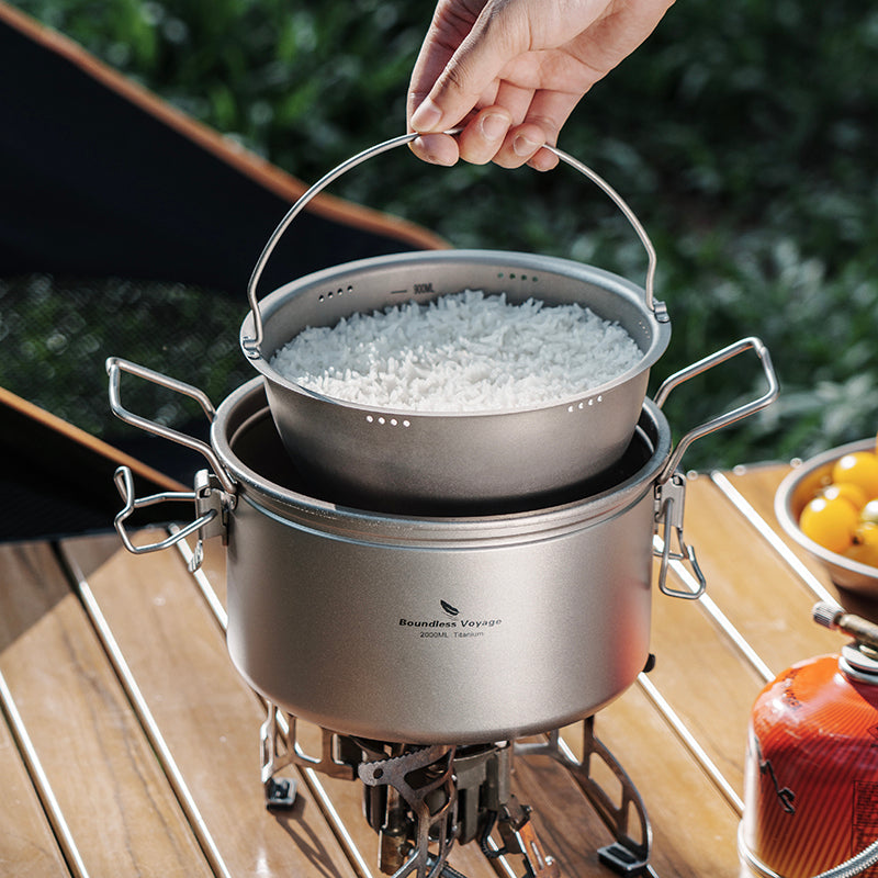 Boundless Voyage Titanium Outdoor Cooking Pot – Ultralight Multi-Purpose Camping Cookware
