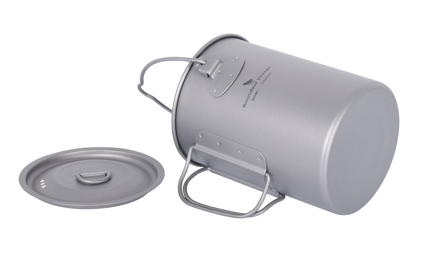 Boundless Voyage Titanium 900ml Camping Mug Pot – Ultralight Hanging Cup with Folding Handle for Hiking, Backpacking, Outdoor Cooking