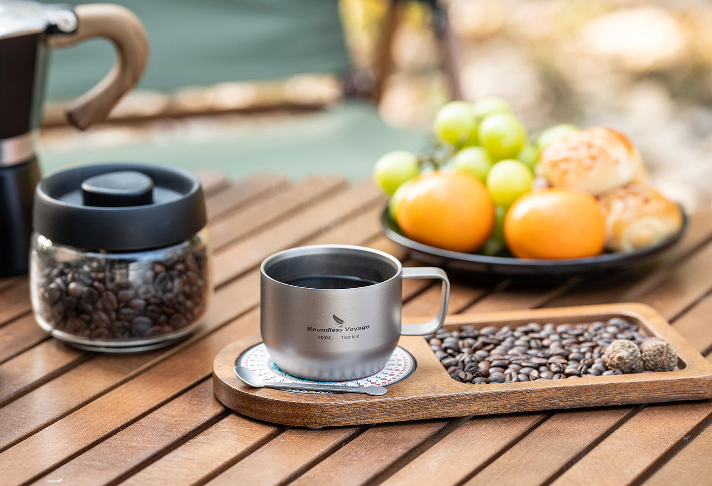 iBasingo 200ml Titanium Double Wall Mug Metal Coffee Tea Cup Mini Espresso Cup Outdoor Camping Travel Ultralight Durable Portable Drinkware