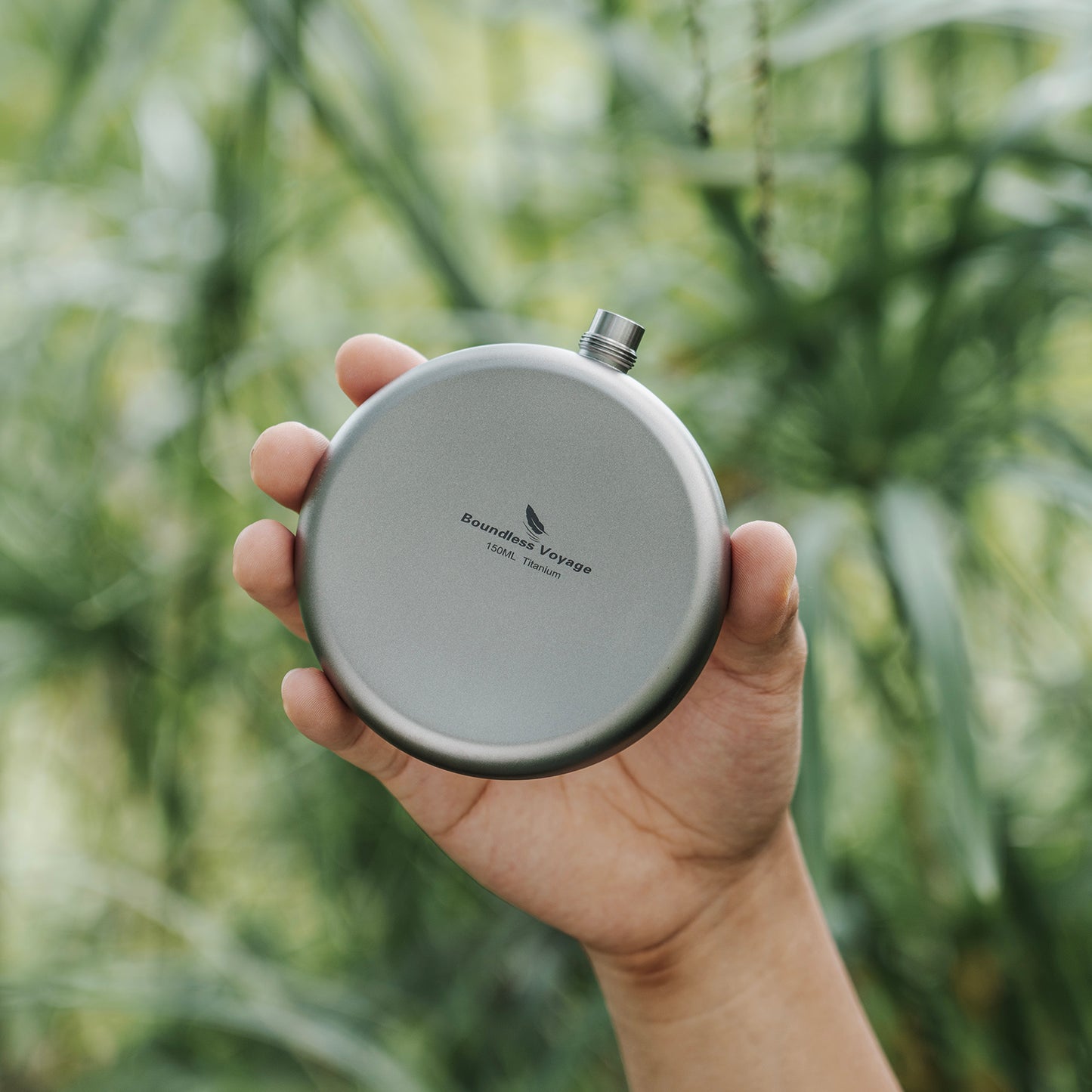 Boundless Voyage Camping Titanium Hip Flask Portable Round Wine Bottle With Funnel Whiskey Alcohol Drink ware Accessories