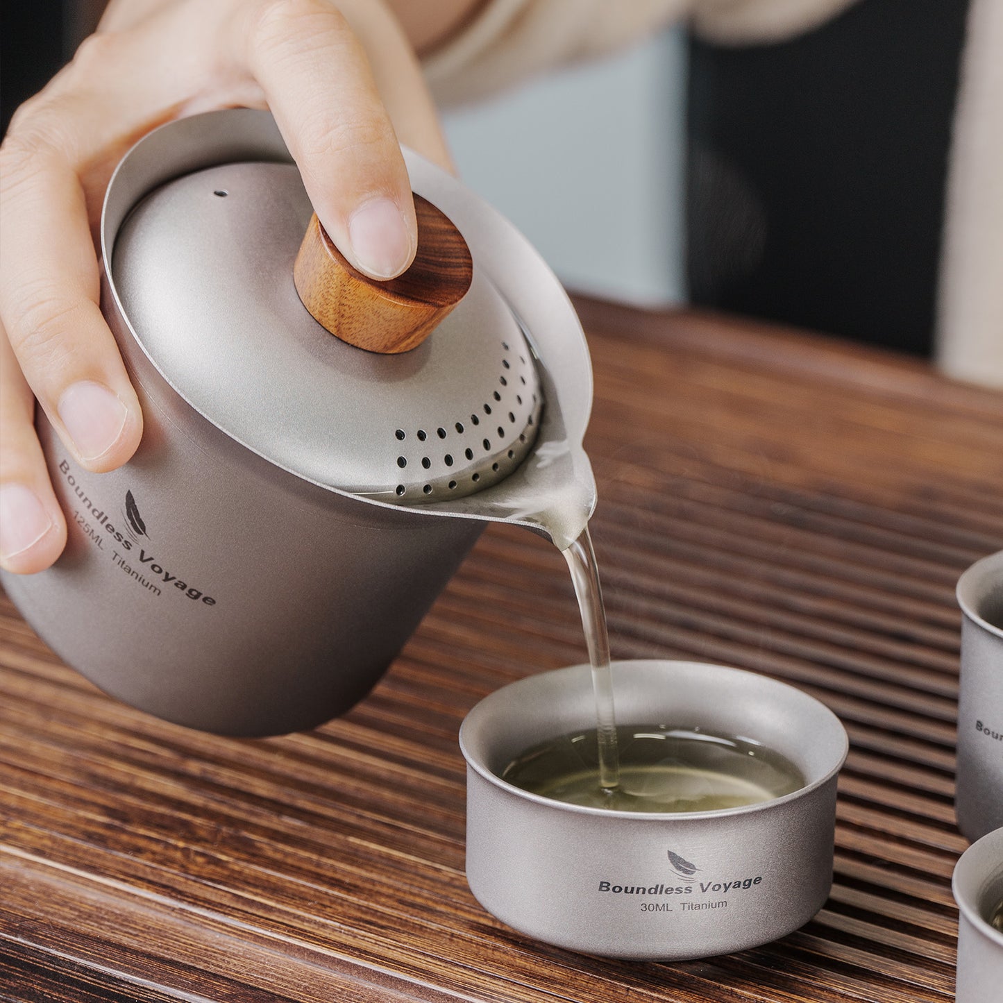 Boundless Voyage Titanium Titanium Double-Layer Tea Maker Lightweight Outdoor Camping Portable Tea tea pot