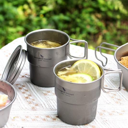 Boundless Voyage Titanium Coffee Cup Portable European Stackable Mug Outdoor Accompanying Water Bottle