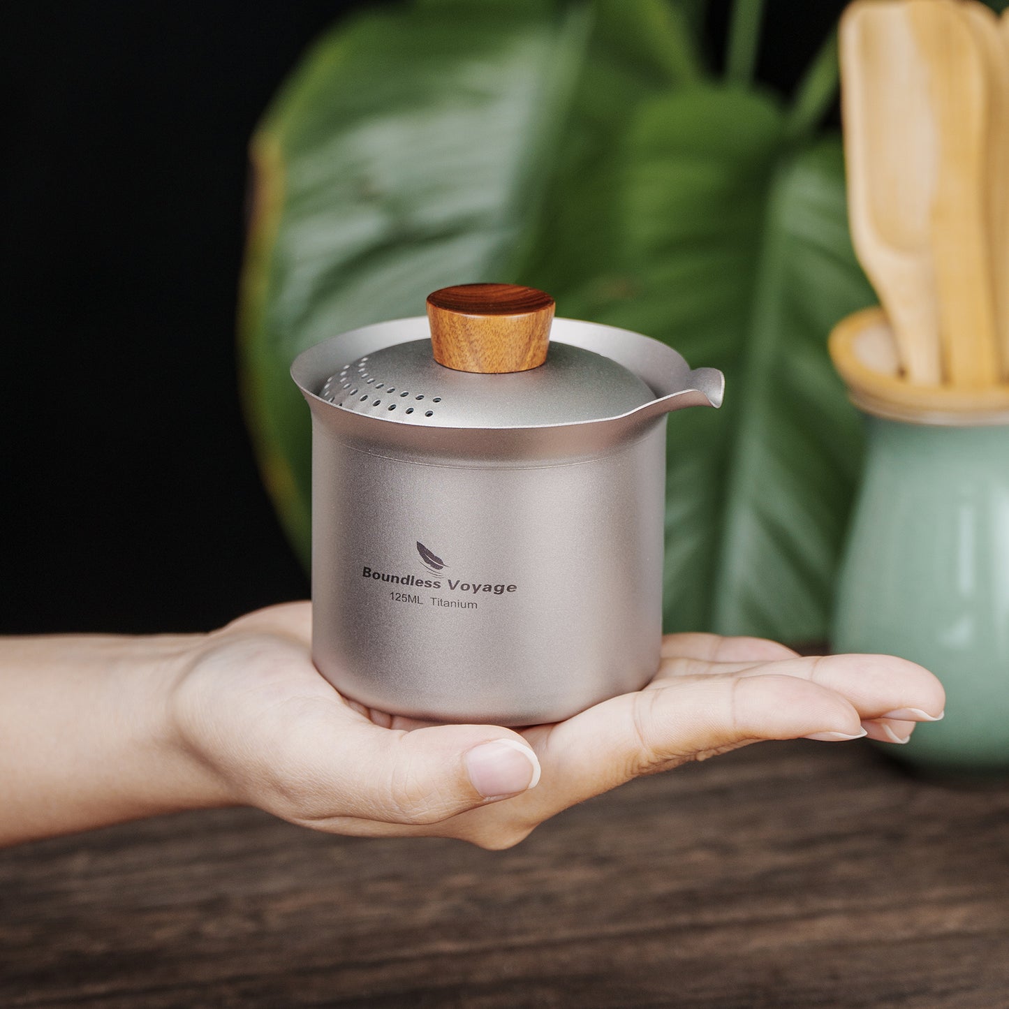 Boundless Voyage Titanium Titanium Double-Layer Tea Maker Lightweight Outdoor Camping Portable Tea tea pot