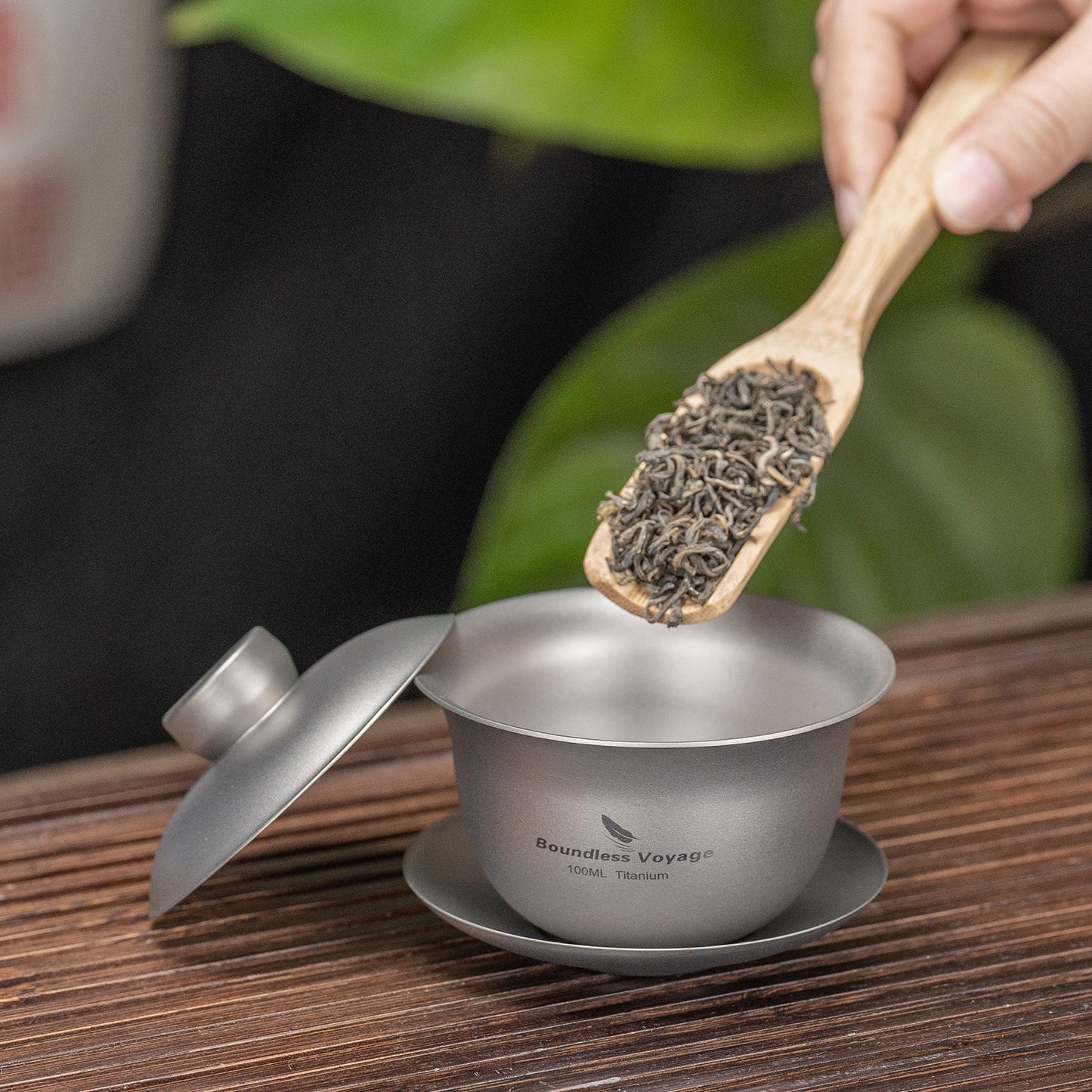 Boundless Voyage Titanium Double-Walled Teapot Chinese Traditional Three-talent Covered Bowl Triad Lid Bowl Kung Fu Gaiwan Anti-Scalding Tea Bowl Tea Set